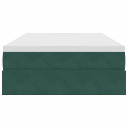 Aufbewahrungsbett mit Matratze Dunkelgrün 120 x 200 cm Samt