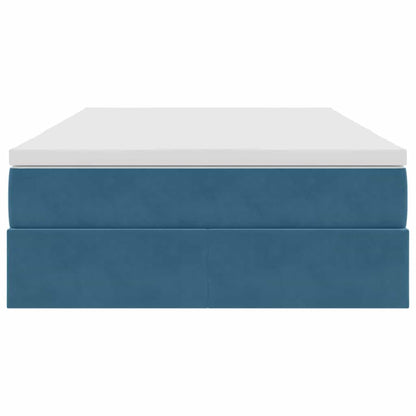 Aufbewahrungsbett mit Matratze Dunkelblau 120 x 200 cm Samt