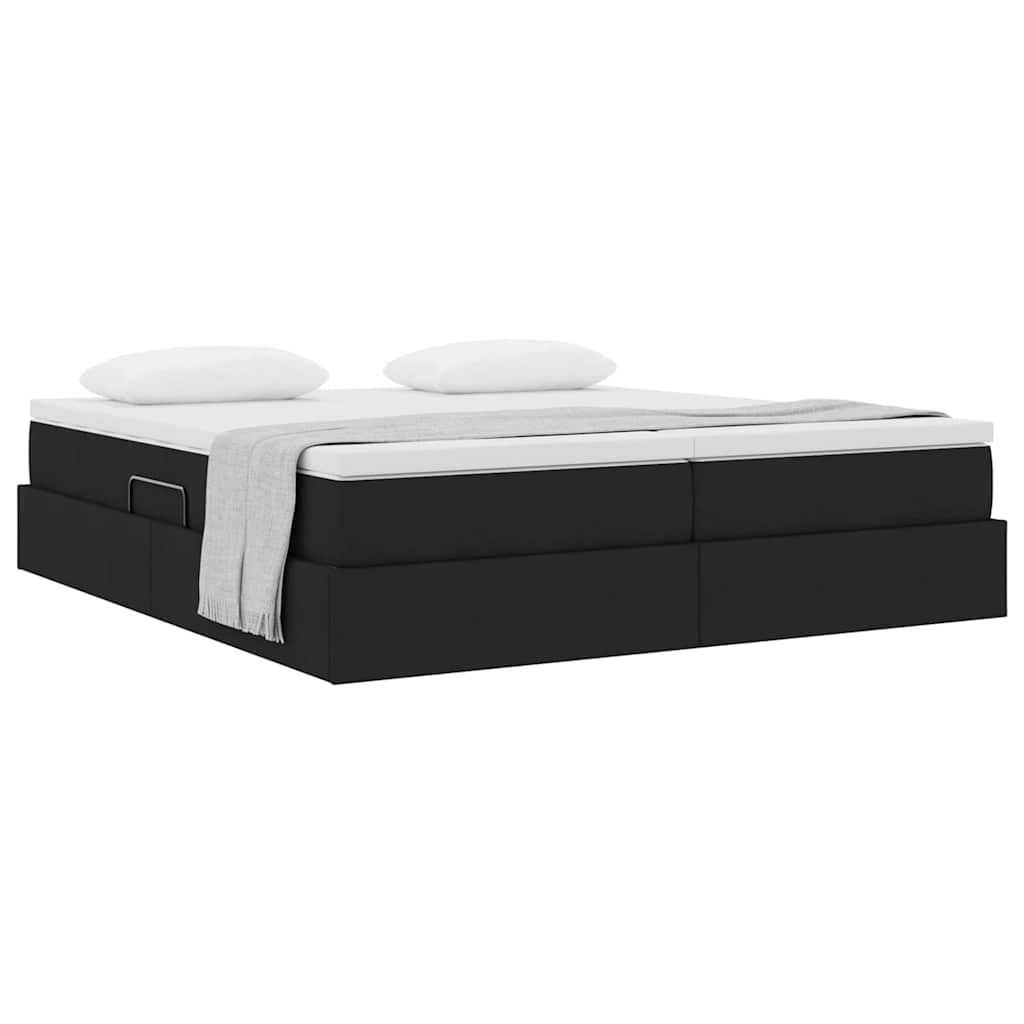 vidaXL Aufbewahrungsbett mit Matratze Schwarz 180 x 200 cm Polyester