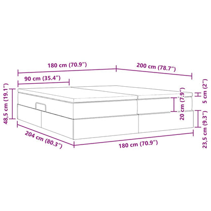 vidaXL Aufbewahrungsbett mit Matratze Schwarz 180 x 200 cm Polyester