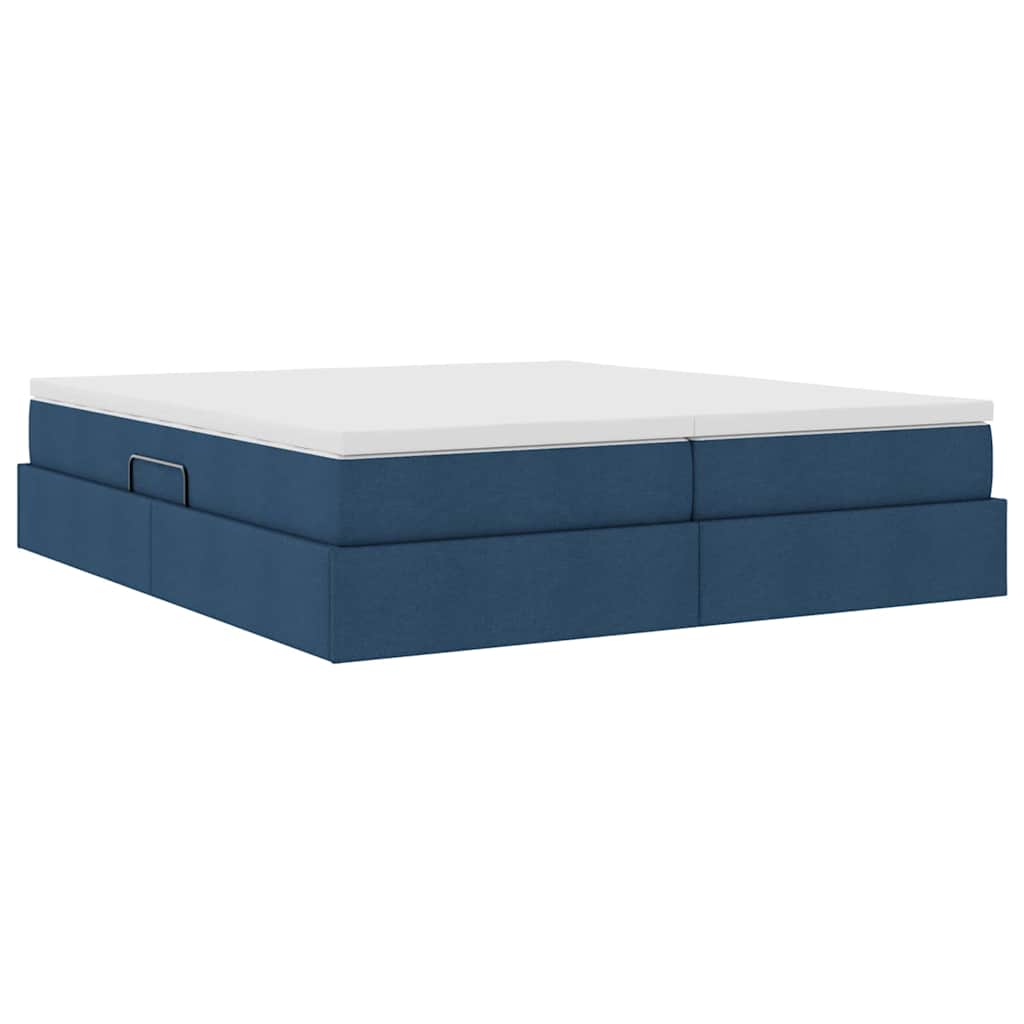 vidaXL Aufbewahrungsbett mit Matratze Blau 180 x 200 cm Polyester