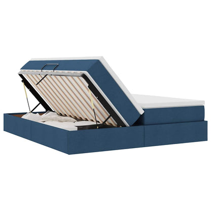 vidaXL Aufbewahrungsbett mit Matratze Blau 180 x 200 cm Polyester