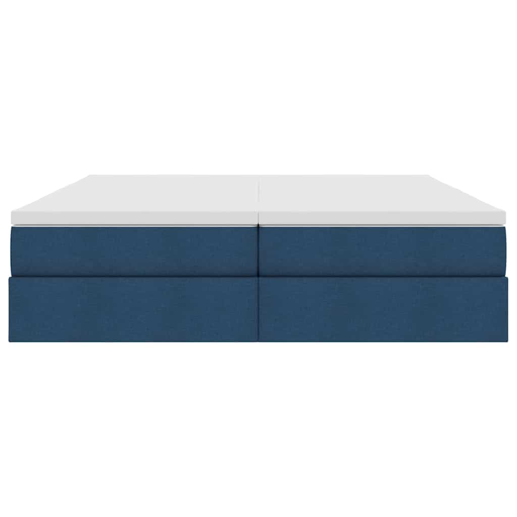 vidaXL Aufbewahrungsbett mit Matratze Blau 180 x 200 cm Polyester
