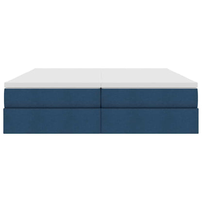 vidaXL Aufbewahrungsbett mit Matratze Blau 180 x 200 cm Polyester