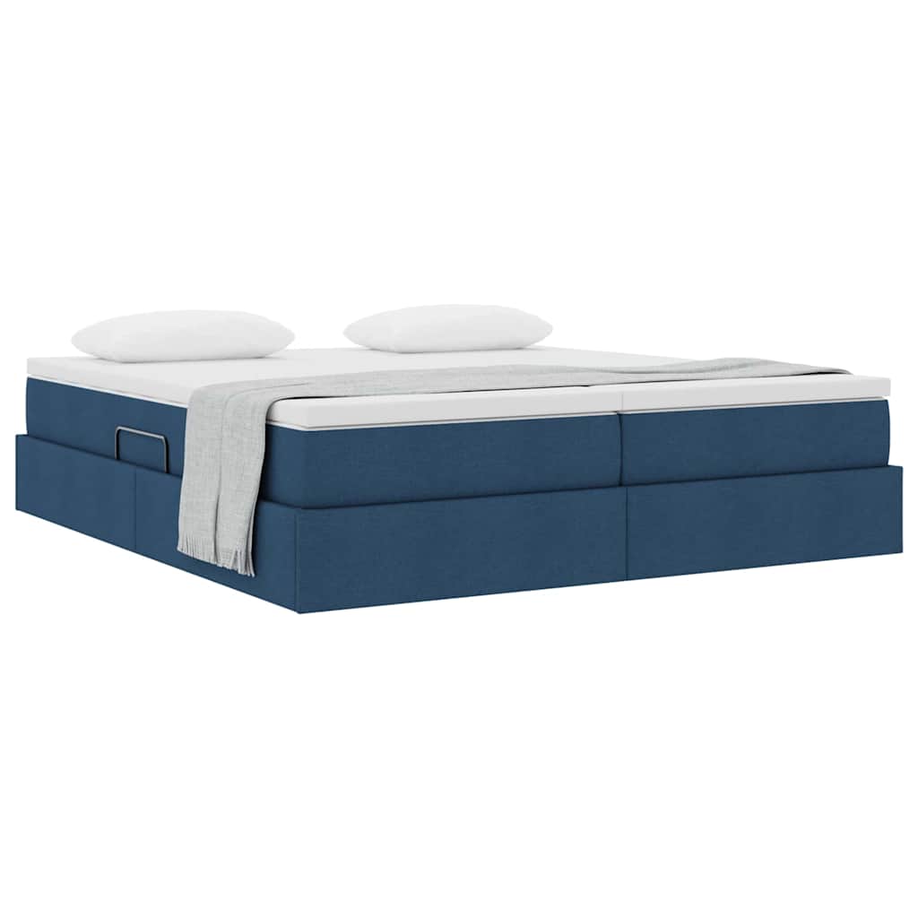 vidaXL Aufbewahrungsbett mit Matratze Blau 180 x 200 cm Polyester
