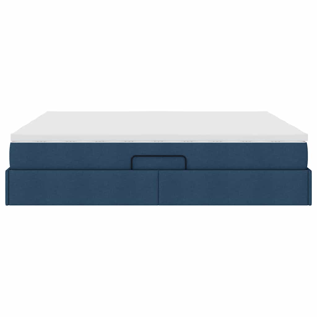 vidaXL Aufbewahrungsbett mit Matratze Blau 180 x 200 cm Polyester