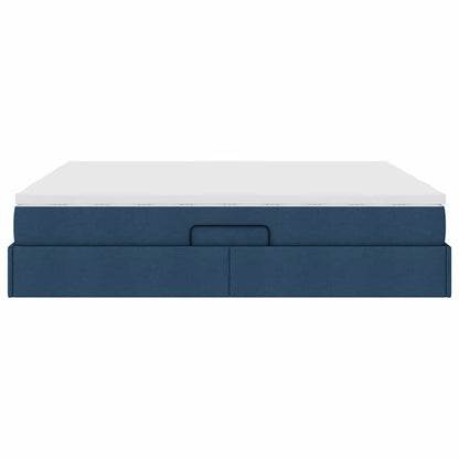 vidaXL Aufbewahrungsbett mit Matratze Blau 180 x 200 cm Polyester