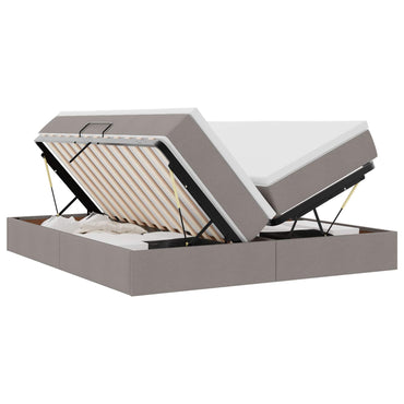 vidaXL Aufbewahrungsbett mit Matratze Taupe 200 x 200 cm Polyester