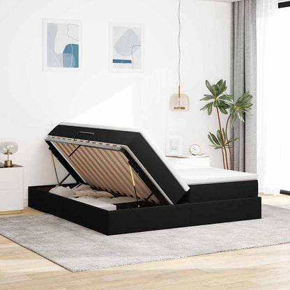 vidaXL Lit coffre avec matelas Velours Noir 200 x 200 cm