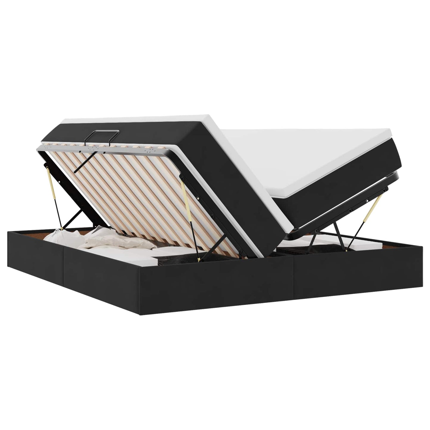 vidaXL Lit coffre avec matelas Velours Noir 200 x 200 cm