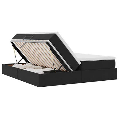 vidaXL Lit coffre avec matelas Velours Noir 200 x 200 cm