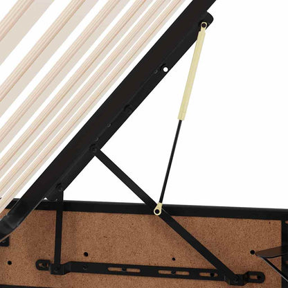 Aufbewahrungsbett mit Matratze Schwarz 100 x 200 cm Kunstleder