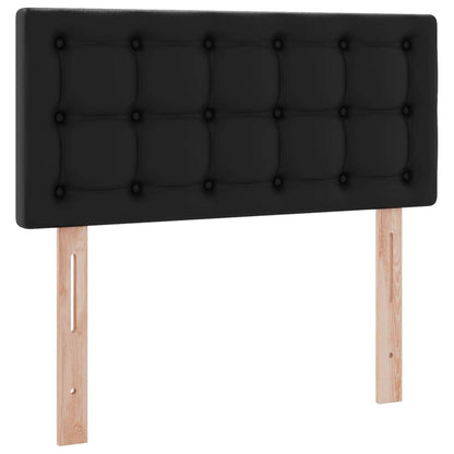 Aufbewahrungsbett mit Matratze Schwarz 100 x 200 cm Kunstleder