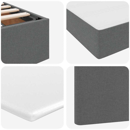 Aufbewahrungsbett mit Matratze Dunkelgrau 90 x 190 cm