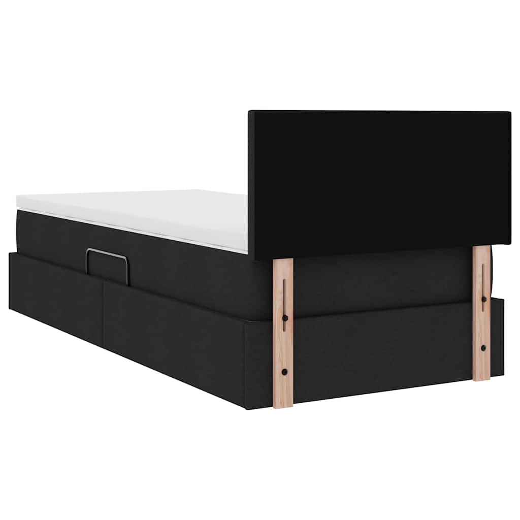 vidaXL Aufbewahrungsbett mit Matratze mit Matratze Schwarz 90 x 200 cm