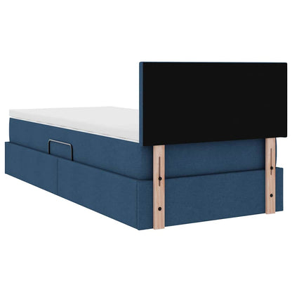 vidaXL Aufbewahrungsbett mit Matratze Blau 90 x 200 cm Holzwerkstoff