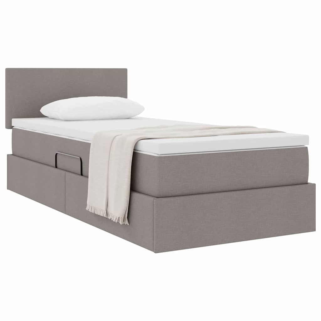 vidaXL Aufbewahrungsbett mit Matratze Taupe 100 x 200 cm Holzwerkstoff