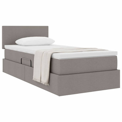 vidaXL Aufbewahrungsbett mit Matratze Taupe 100 x 200 cm Holzwerkstoff