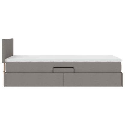 vidaXL Aufbewahrungsbett mit Matratze Taupe 100 x 200 cm Holzwerkstoff