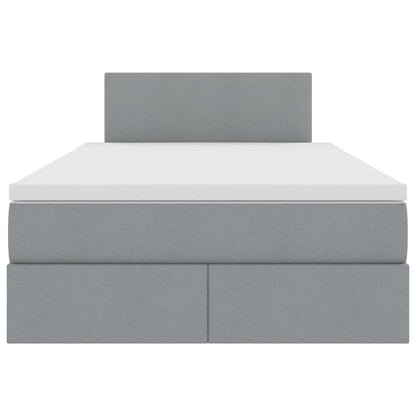 Aufbewahrungsbett mit Matratze Hellgrau 120 x 200 cm