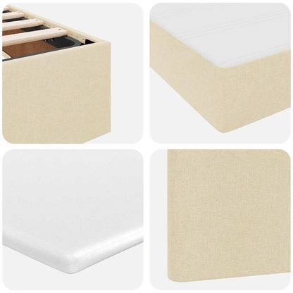 vidaXL Aufbewahrungsbett mit Matratze Creme 140 x 190 cm Holzwerkstoff