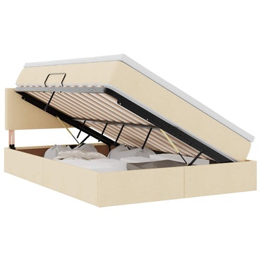 vidaXL Aufbewahrungsbett mit Matratze Creme 140 x 190 cm Holzwerkstoff
