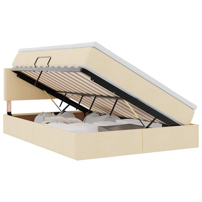 vidaXL Aufbewahrungsbett mit Matratze Creme 140 x 190 cm Holzwerkstoff