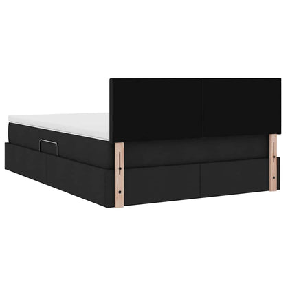 Aufbewahrungsbett mit Matratze Schwarz 140 x 200 cm