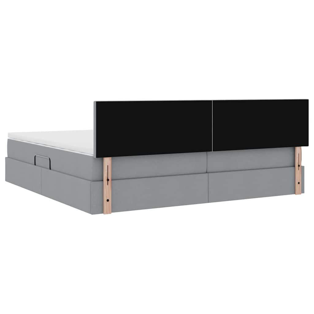 Aufbewahrungsbett mit Matratze Hellgrau 200 x 200 cm