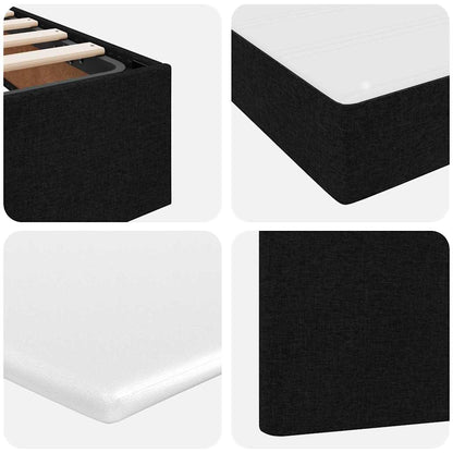 Aufbewahrungsbett mit Matratze Schwarz 200 x 200 cm