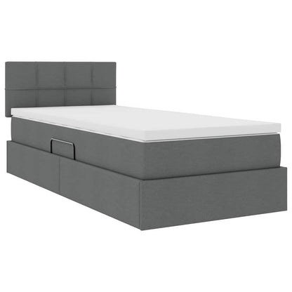vidaXL Aufbewahrungsbett mit Matratze Dunkelgrau 90 x 190 cm