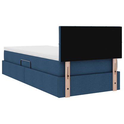 vidaXL Aufbewahrungsbett mit Matratze Blau 90 x 200 cm Holzwerkstoff