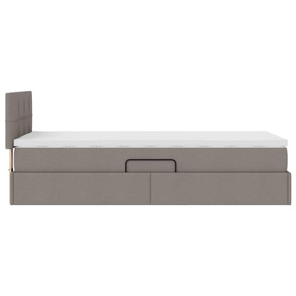 vidaXL Aufbewahrungsbett mit Matratze Taupe 100 x 200 cm Holzwerkstoff