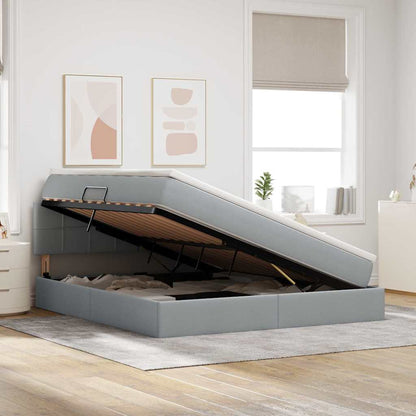 Aufbewahrungsbett mit Matratze Hellgrau 180 x 200 cm