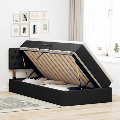 vidaXL Aufbewahrungsbett mit Matratze mit Matratze Schwarz 90 x 200 cm