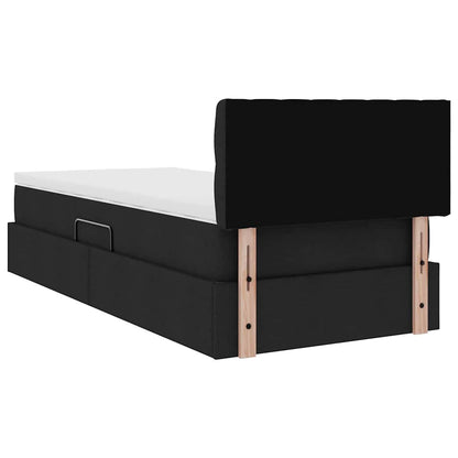 vidaXL Aufbewahrungsbett mit Matratze mit Matratze Schwarz 90 x 200 cm