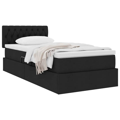 vidaXL Aufbewahrungsbett mit Matratze mit Matratze Schwarz 90 x 200 cm