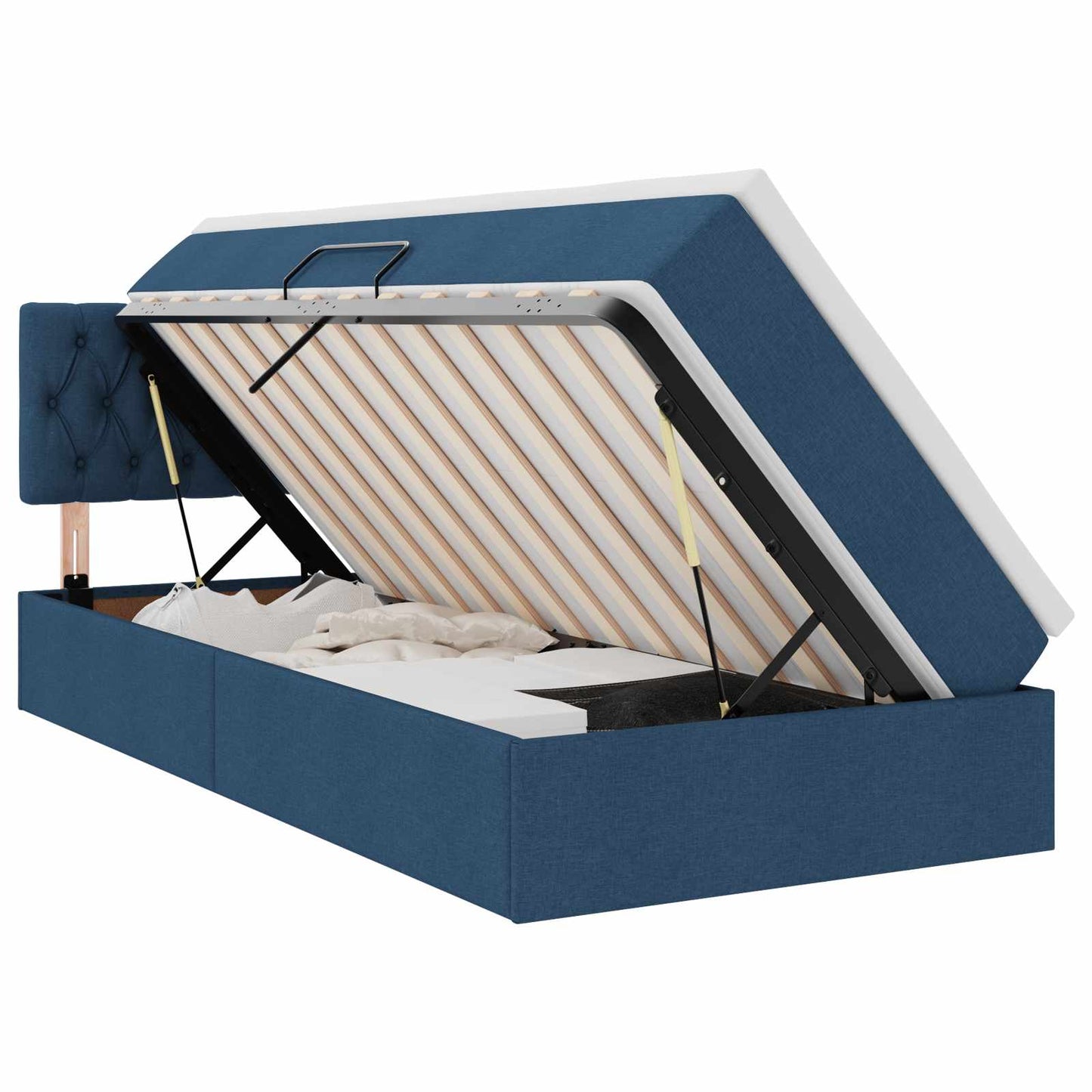 vidaXL Aufbewahrungsbett mit Matratze Blau 90 x 200 cm Holzwerkstoff