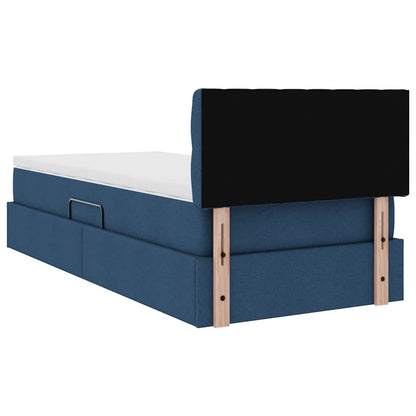 vidaXL Aufbewahrungsbett mit Matratze Blau 90 x 200 cm Holzwerkstoff