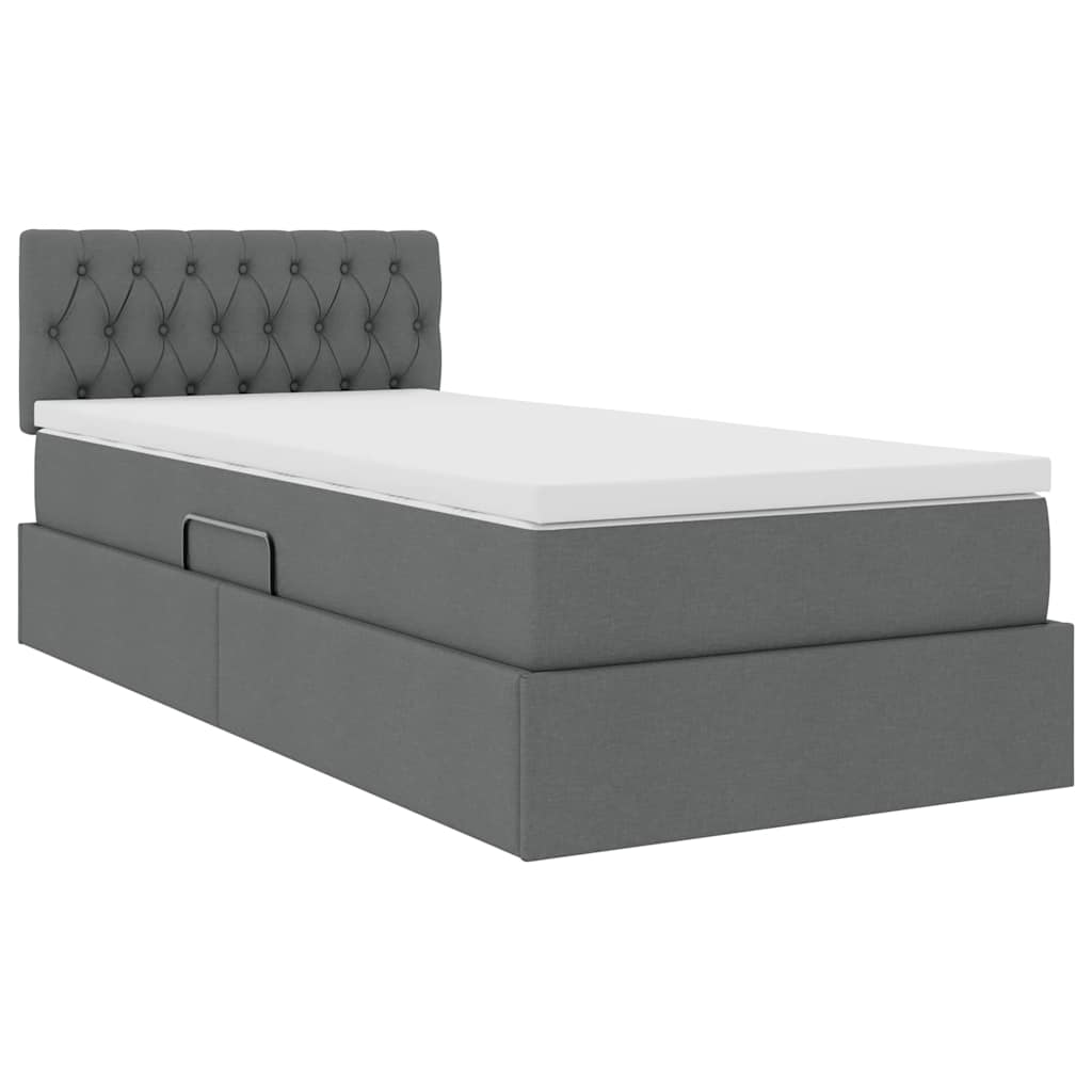 vidaXL Aufbewahrungsbett mit Matratze Dunkelgrau 100 x 200 cm