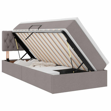vidaXL Aufbewahrungsbett mit Matratze Taupe 100 x 200 cm Holzwerkstoff