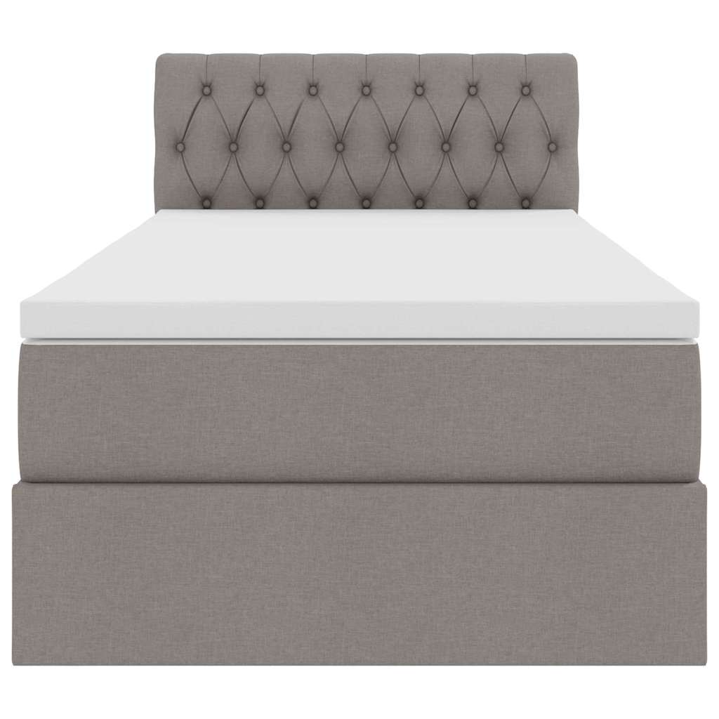 vidaXL Aufbewahrungsbett mit Matratze Taupe 100 x 200 cm Holzwerkstoff