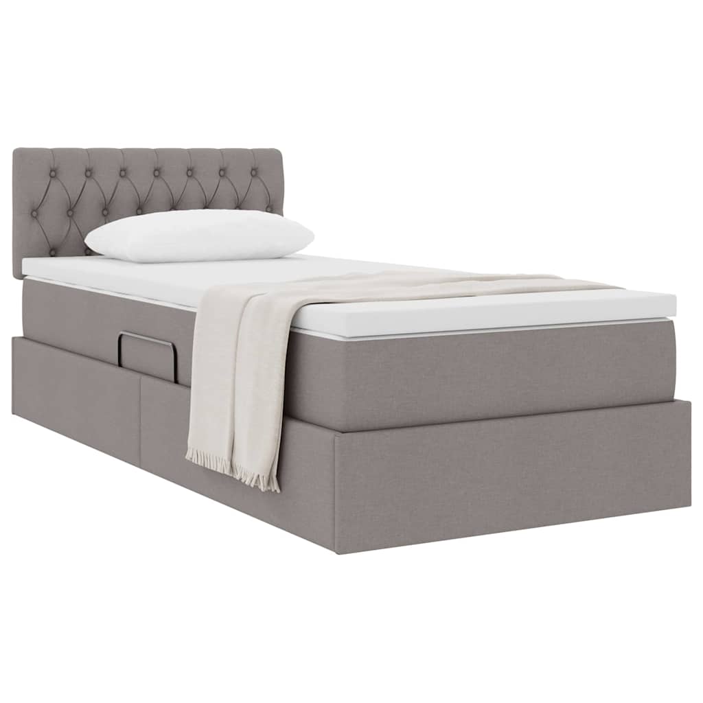 vidaXL Aufbewahrungsbett mit Matratze Taupe 100 x 200 cm Holzwerkstoff