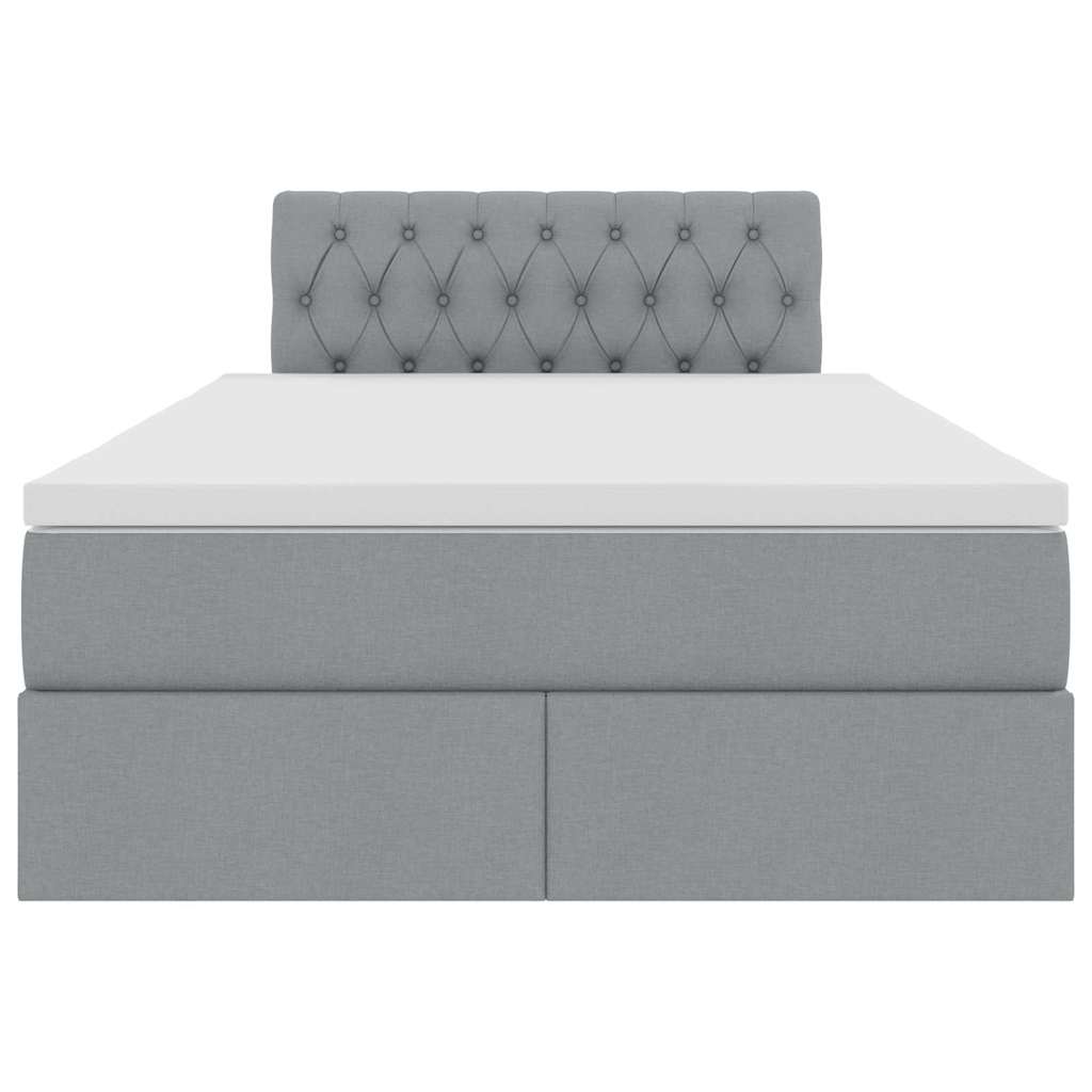 Aufbewahrungsbett mit Matratze Hellgrau 120 x 200 cm