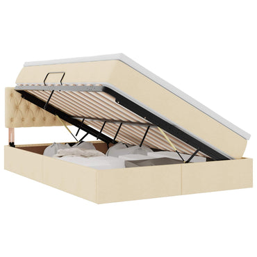 vidaXL Aufbewahrungsbett mit Matratze Creme 140 x 190 cm Holzwerkstoff