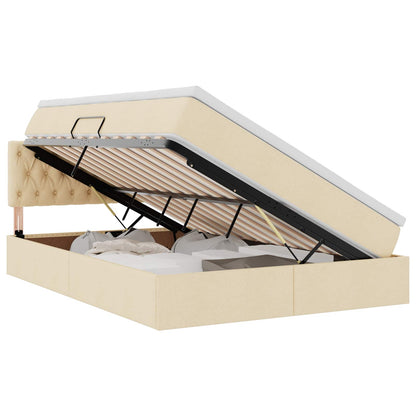 vidaXL Aufbewahrungsbett mit Matratze Creme 140 x 190 cm Holzwerkstoff