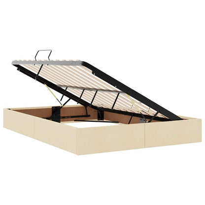 vidaXL Aufbewahrungsbett mit Matratze Creme 140 x 190 cm Holzwerkstoff
