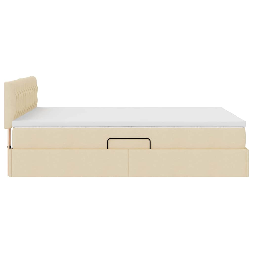vidaXL Aufbewahrungsbett mit Matratze Creme 140 x 190 cm Holzwerkstoff