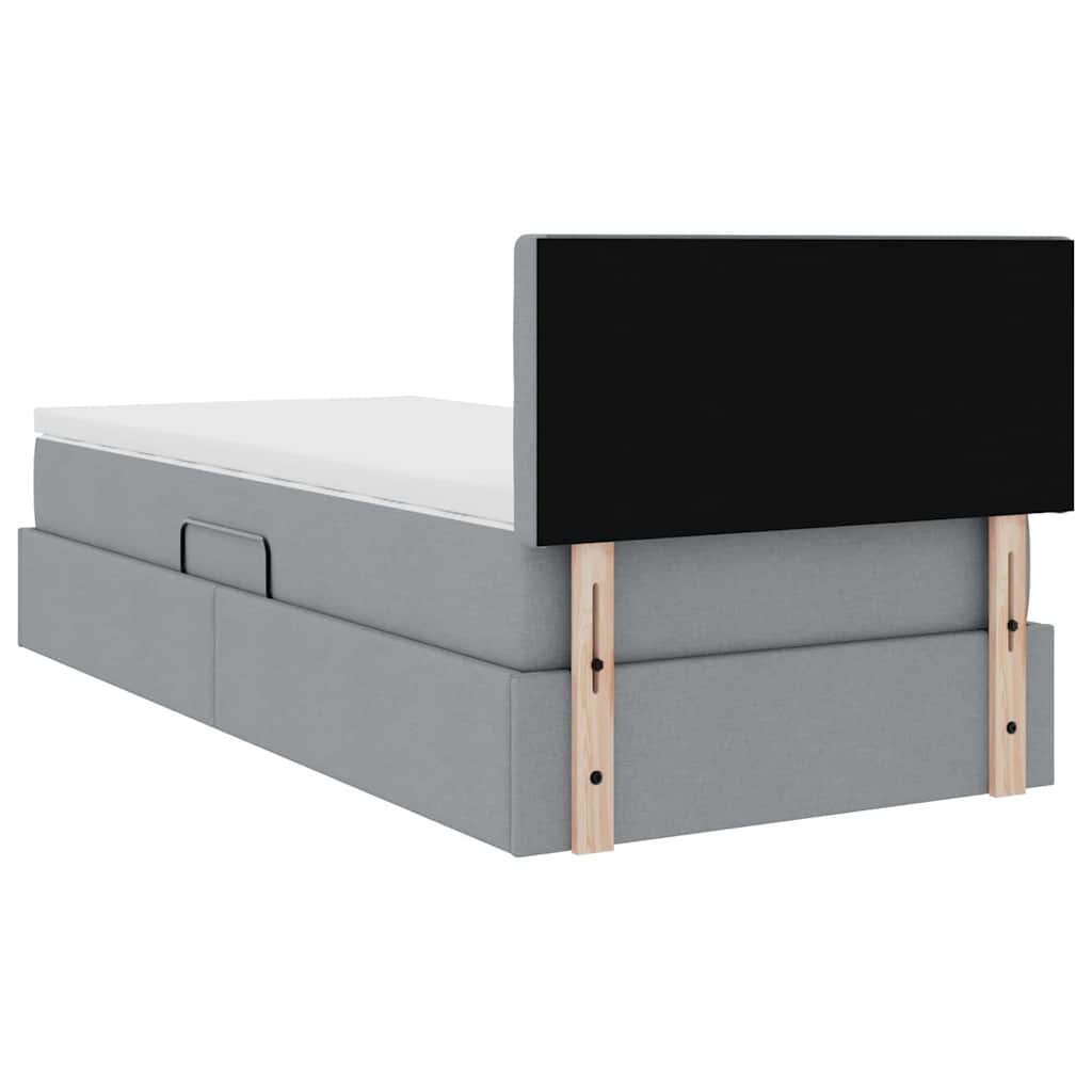 vidaXL Aufbewahrungsbett mit Matratze Hellgrau 100 x 200 cm