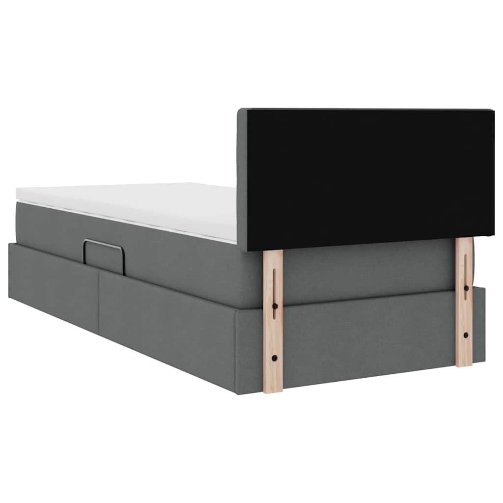 vidaXL Aufbewahrungsbett mit Matratze Dunkelgrau 100 x 200 cm